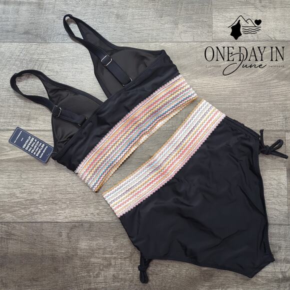 Blooming Jelly V Front High Waist Bikini Swimsuit Size M - Picture 6 of 6